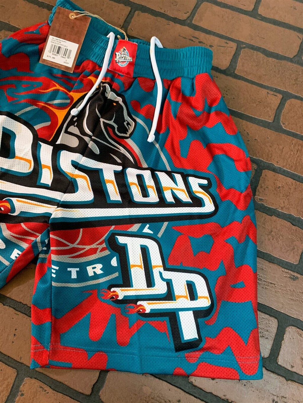 DETROIT PISTONS Mitchell & Ness Jumbotron 2.0 Sublimated Basketball Shorts ~New~
