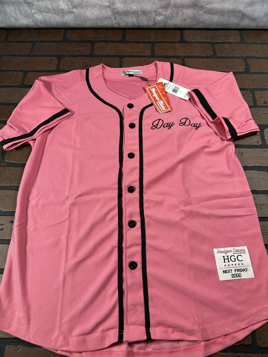 PINKY'S Day Day Headgear Classics Pink Baseball Jersey ~Never Worn~ M L XL XXL