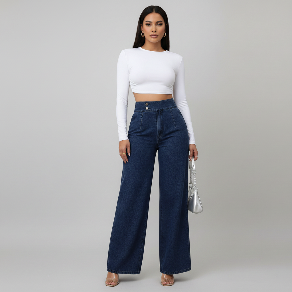 High Rise Wide Leg Jeans