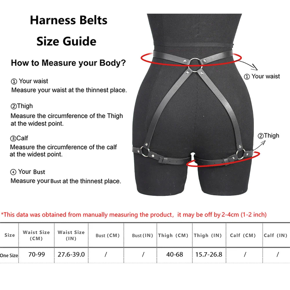 Women Fashion Belt Street Style for Women Cool Punk Rock Pu Leather Belt With Leg Jeans Decorative Belt Goth Clothing Accessorie