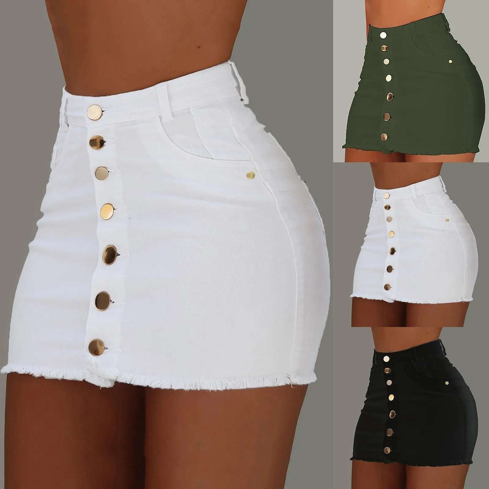 Jeans Skirt Women Shorts Comfortable Soft Breathable Denim Short Skirts Elastic Fashionable Hip Skirt Ruffle Table Skirt