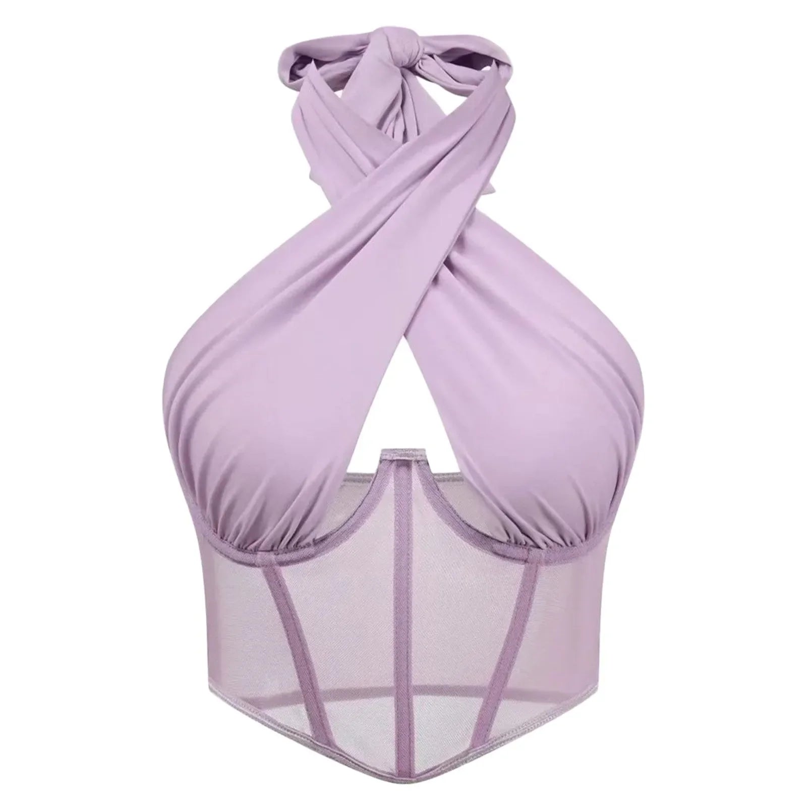 Women Sleeveless Fishbone Corset Vest Solid Hollow Out Cropped Top Summer Halter Backless Sexy Tops Y2k Camis Ropa De Mujer