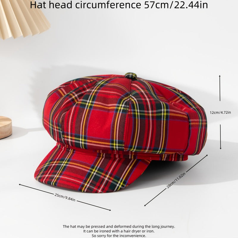 Retro British Style Lightweight Octagonal Brimmed Hat