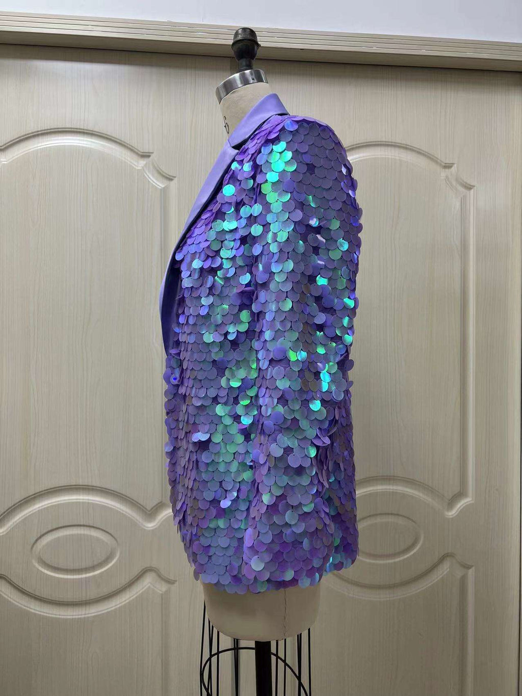 Loose Sequin Fashion Suit Top High Dinner Party Temperament Coat