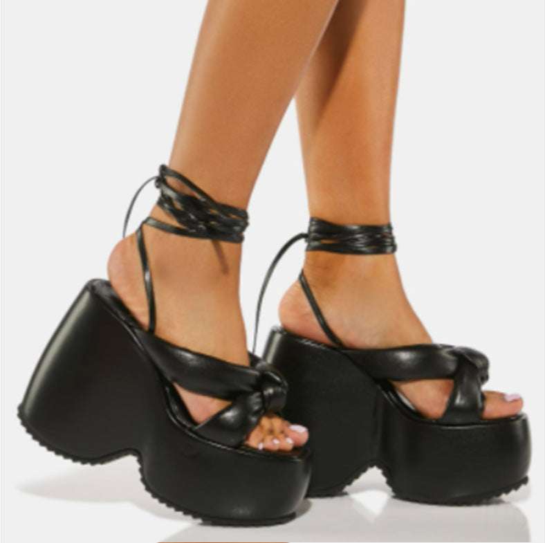 Platform Wedge High Heel Platform Strap Sandals